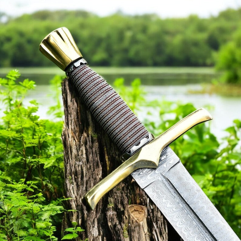 andmade Damascus Sword, Legendary Excalibur Sword, Medieval King Sword, Viking Sword, Buster Sword, Gift for him, Wedding gift