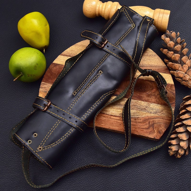 5 Pieces Handmade Damascus Kitchen Knife Chef's Knife Set And Leather Roll, Kitchen Knives, Christmas gift for mom or mother, gift for her