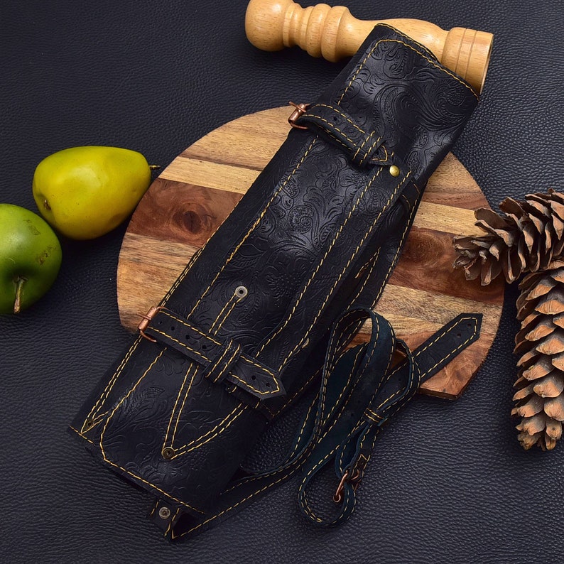 5 Pieces Handmade Damascus Kitchen Knife Chef's Knife Set And Leather Roll, Kitchen Knives, Christmas gift for mom or mother, gift for her
