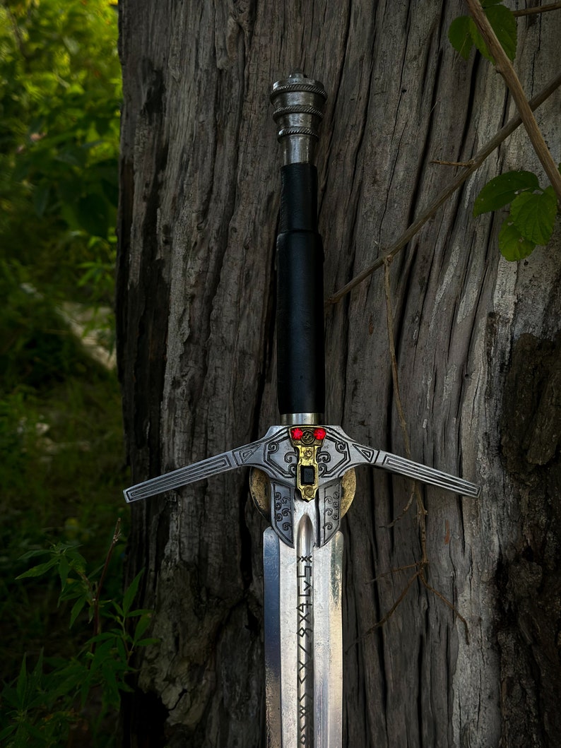 Black Witcher Geralt's Steel Sword Movie Replica with stand & sheath from The Witcher | Replica Sword