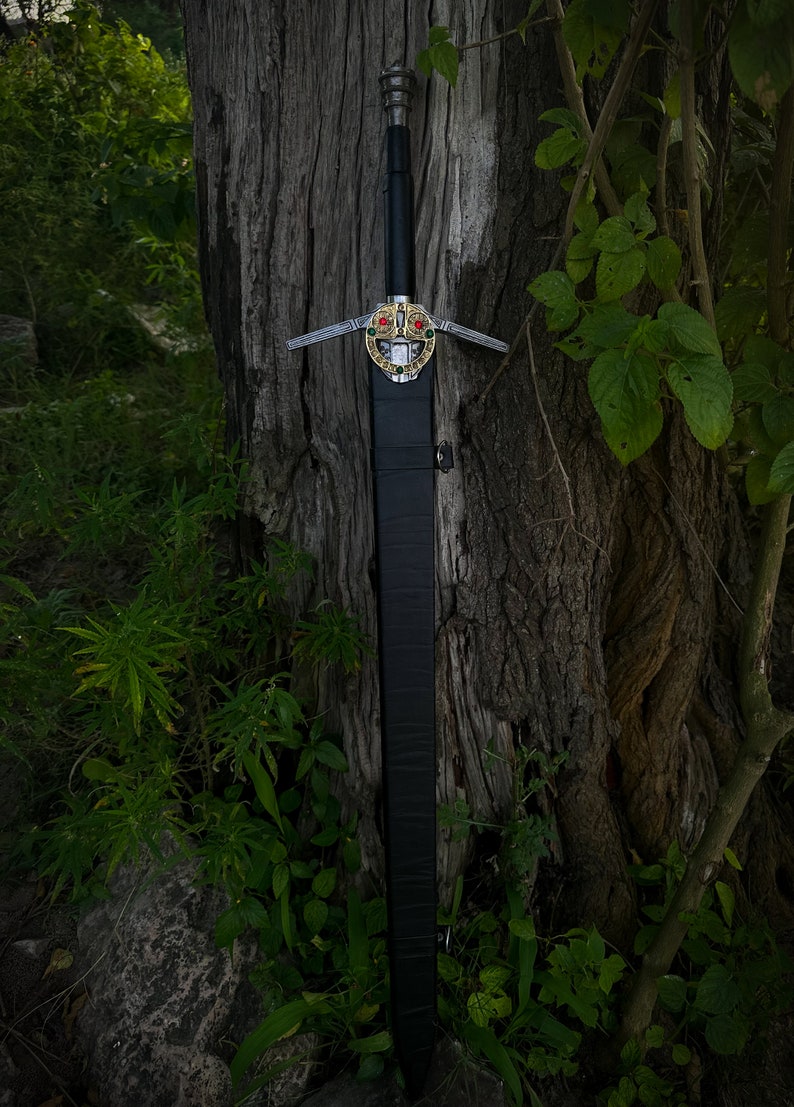 Black Witcher Geralt's Steel Sword Movie Replica with stand & sheath from The Witcher | Replica Sword