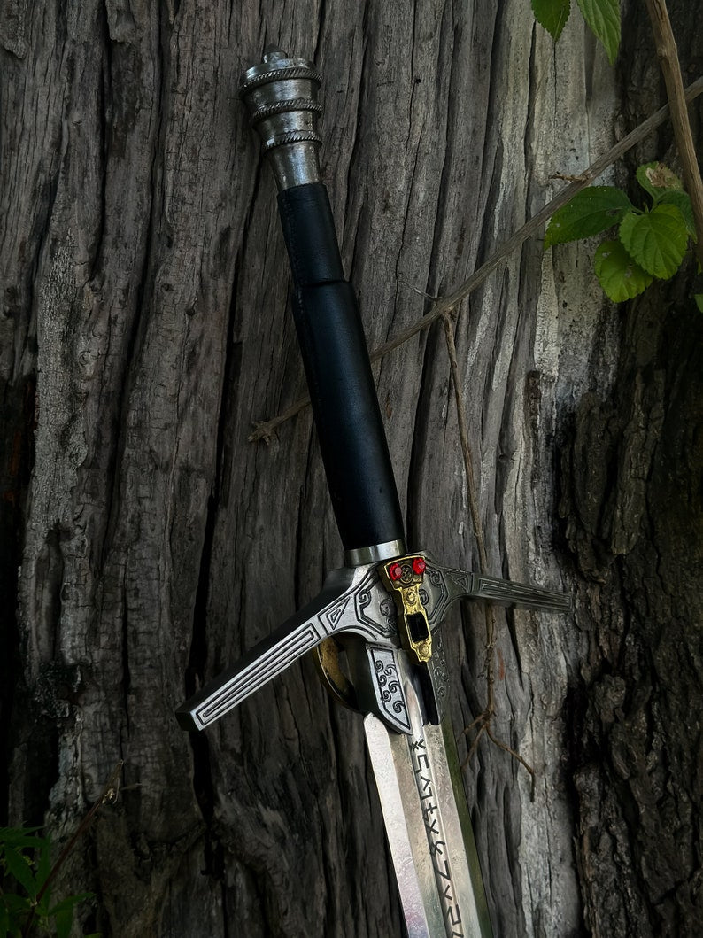 Black Witcher Geralt's Steel Sword Movie Replica with stand & sheath from The Witcher | Replica Sword