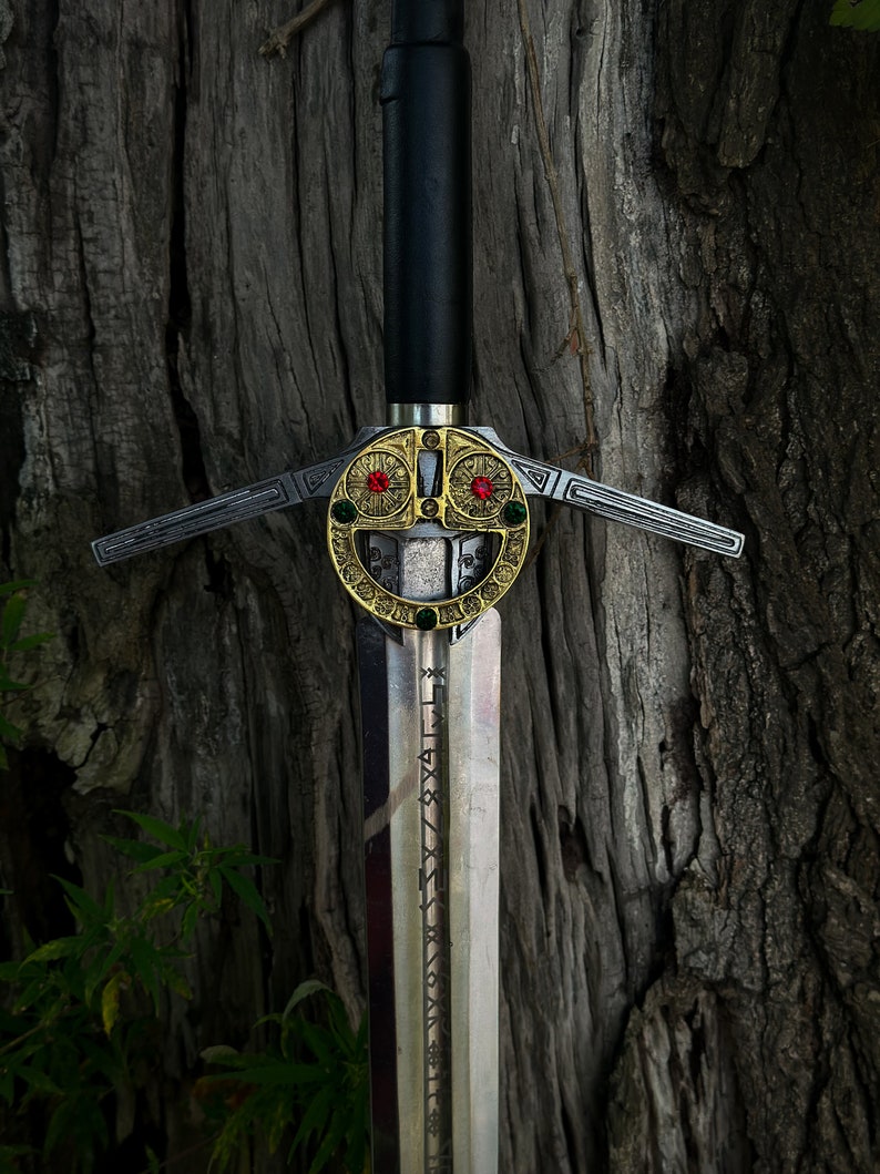 Black Witcher Geralt's Steel Sword Movie Replica with stand & sheath from The Witcher | Replica Sword