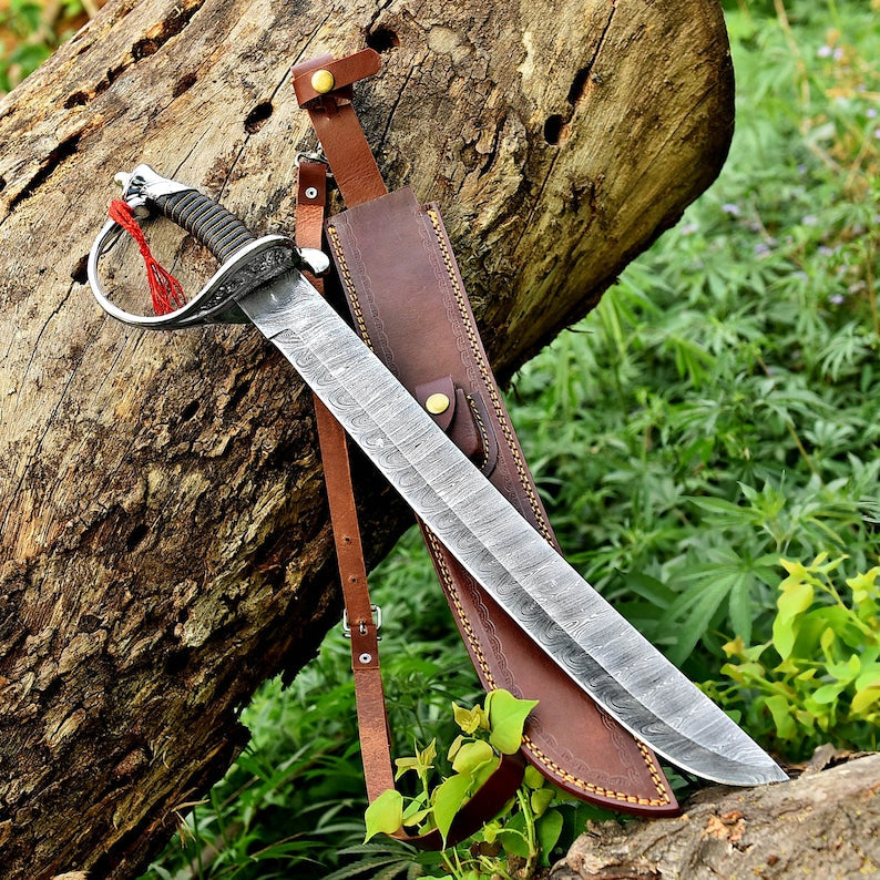 24” Handmade Damascus Cutlass sword viking sword buster Sword, Sea Pirates Sword, gift for him, Christmas gift