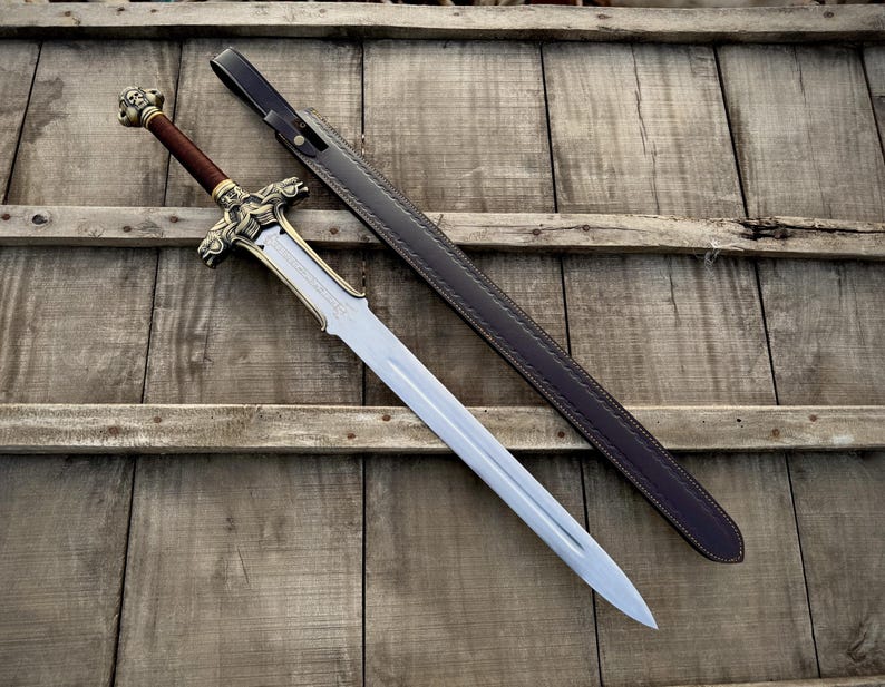 Albion Conan The Barbarian-Father’s Sword Handmade Atlantean Sword, The Warriors King Full Tang Replica Prop Sword, Wedding Anniversary Gift
