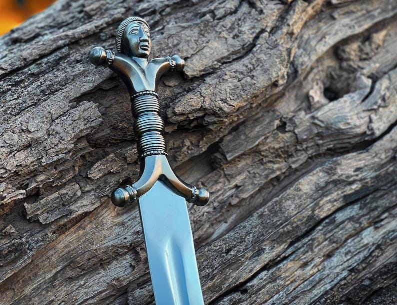 Ancient Celtic Anthropomorphic Sword | Historical Irish Sword Replica | Unique Dad's Gift - CHRISTMAS, Anniversary, Best Gift for her / him