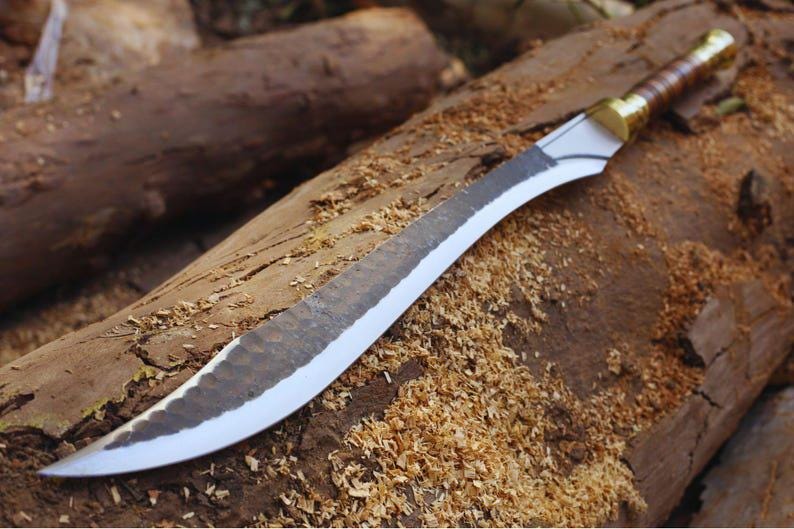 30" SCIMITAR SWORD Long Blade hand forged | Leaf spring of truck | Rosewood Handle | High Carbon Steel | Ready to use | knife | knives
