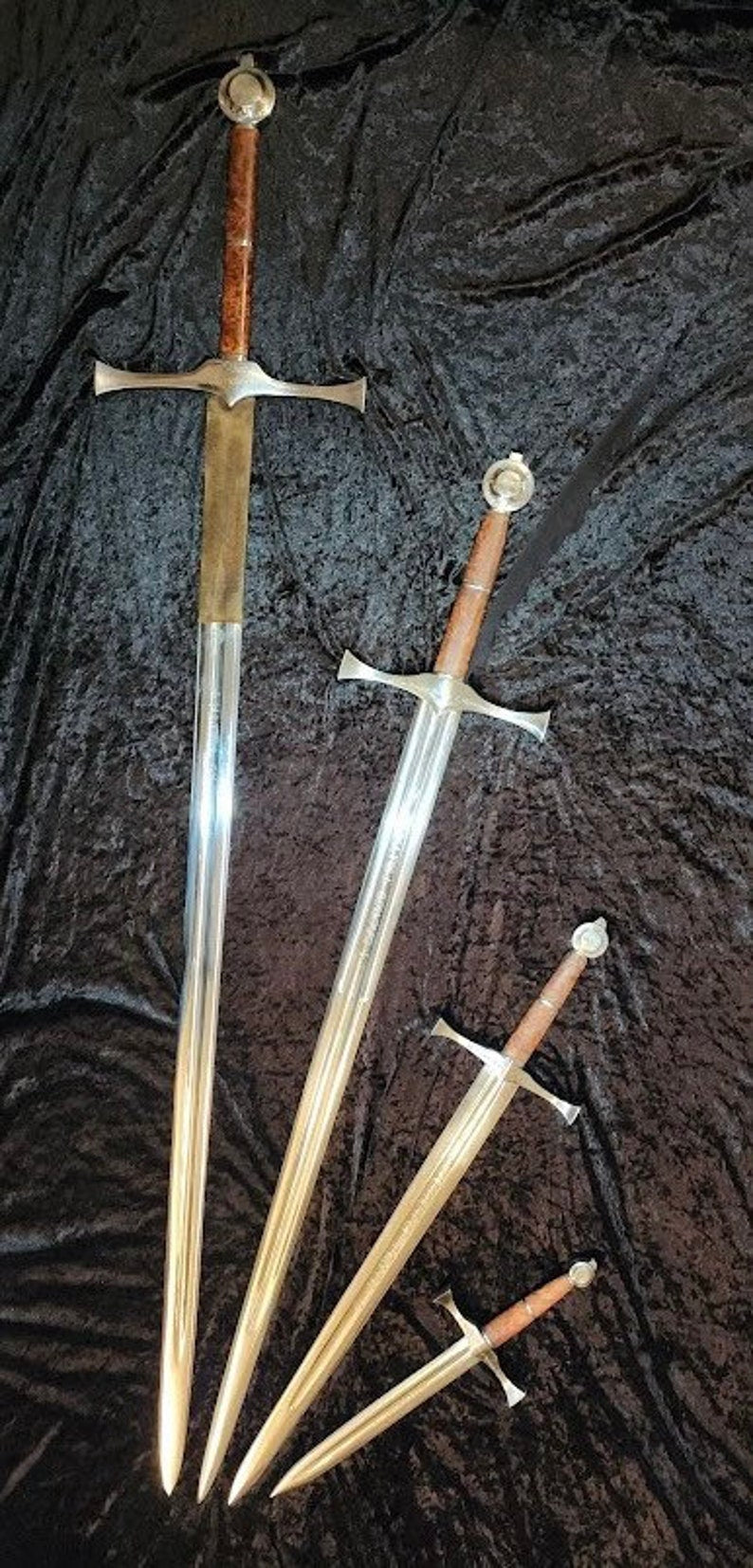 Accolade - Medieval Templar style from the 1200’s.....Hand Forged In Fire ….Hand Hammered, Full Tang, Maple Burl Handle