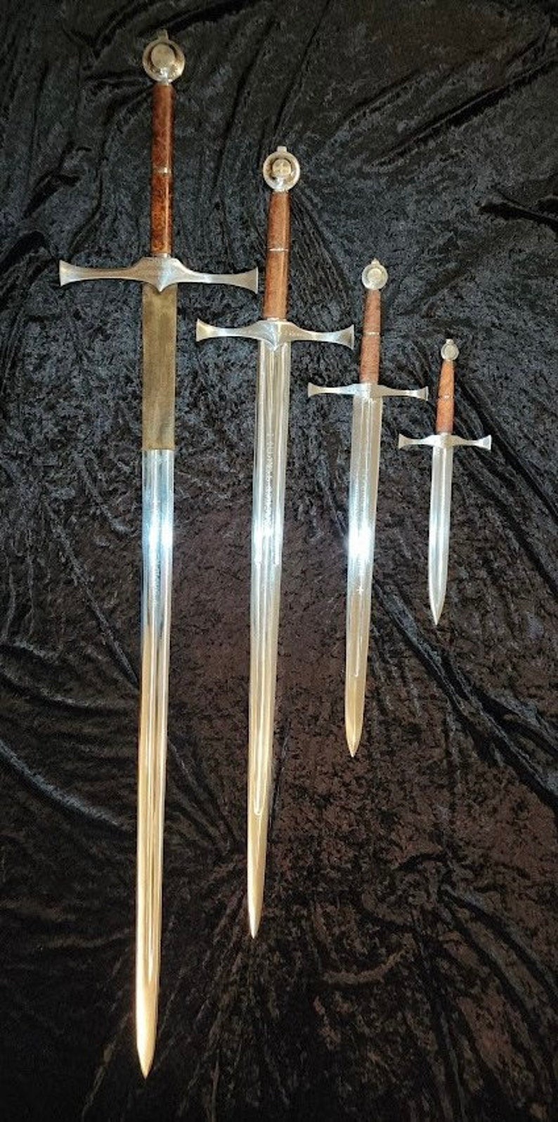 Accolade - Medieval Templar style from the 1200’s.....Hand Forged In Fire ….Hand Hammered, Full Tang, Maple Burl Handle