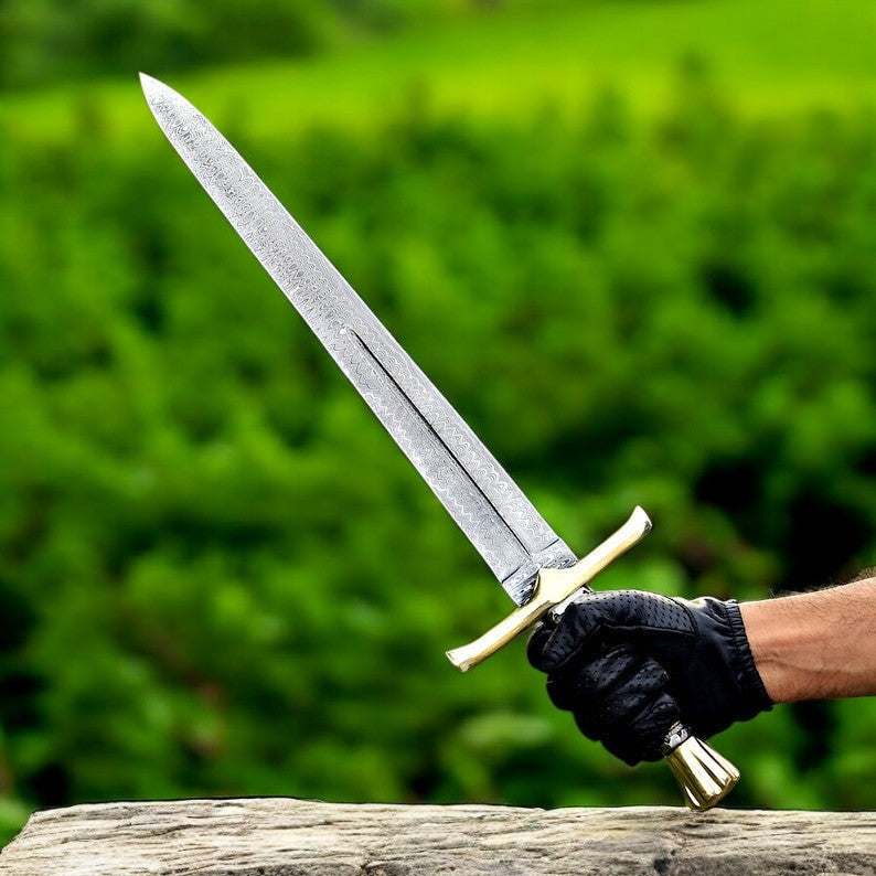 andmade Damascus Sword, Legendary Excalibur Sword, Medieval King Sword, Viking Sword, Buster Sword, Gift for him, Wedding gift