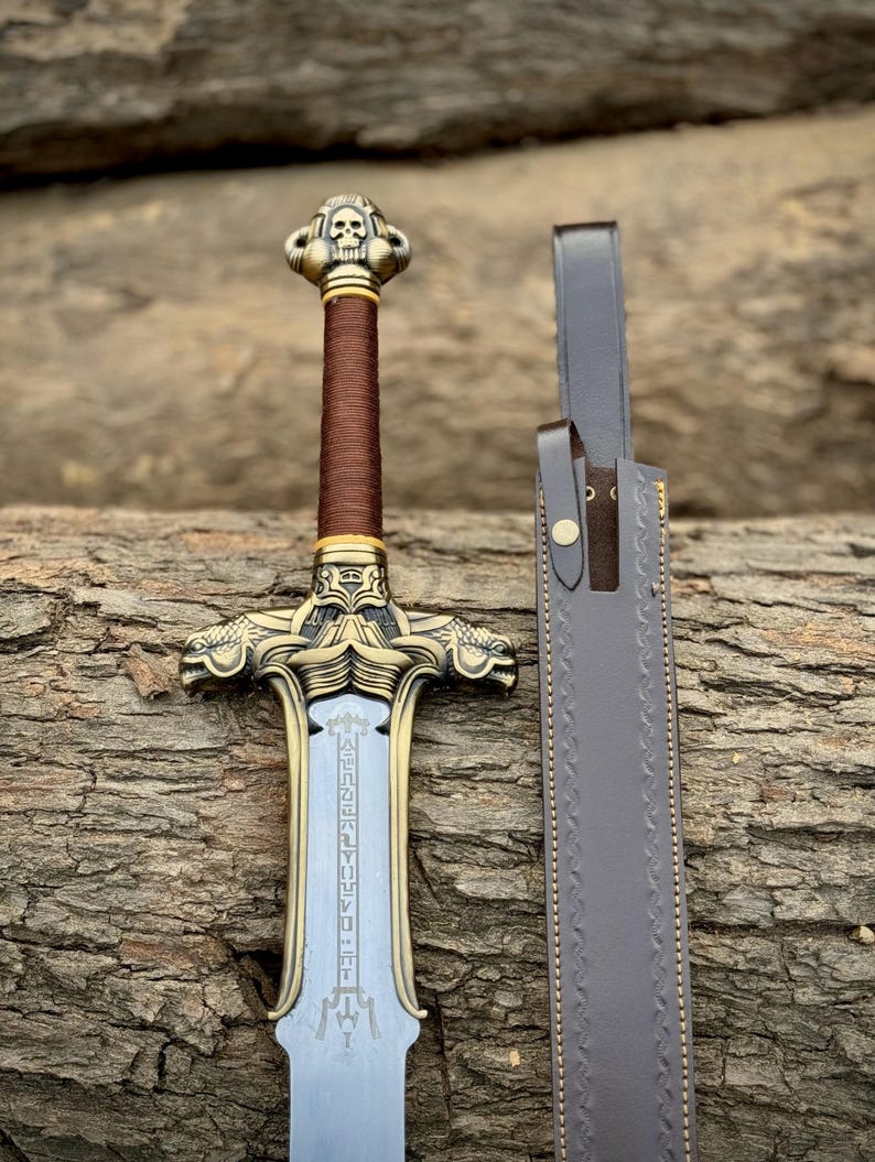 Albion Conan The Barbarian-Father’s Sword Handmade Atlantean Sword, The Warriors King Full Tang Replica Prop Sword, Wedding Anniversary Gift