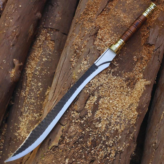 30" SCIMITAR SWORD Long Blade hand forged | Leaf spring of truck | Rosewood Handle | High Carbon Steel | Ready to use | knife | knives