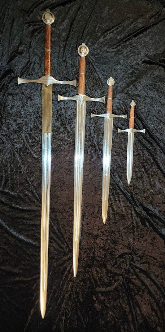 Accolade - Medieval Templar style from the 1200’s.....Hand Forged In Fire ….Hand Hammered, Full Tang, Maple Burl Handle