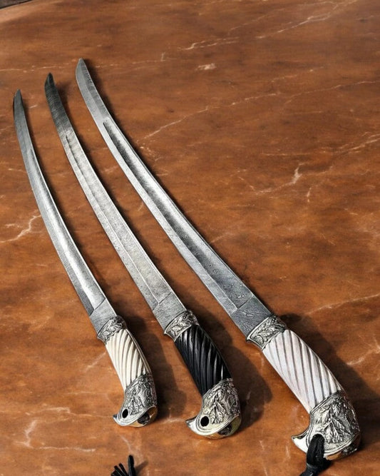 36" inches Handmade Paul Chen 1881 Shashka Sword Cavalry Replica in Damascus Steel Blade Collectible Historical Sword, Gift for Groomsmen