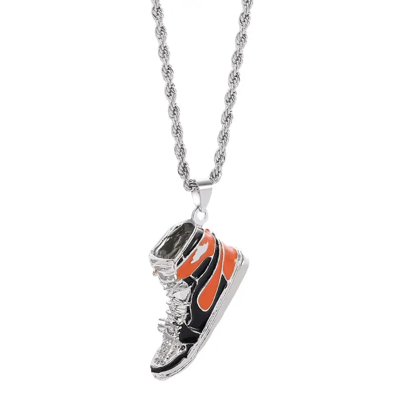 Tennis Shoe Necklace Orange