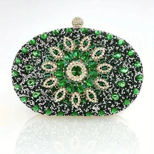 Sunburst Glam Clutch Purse Green