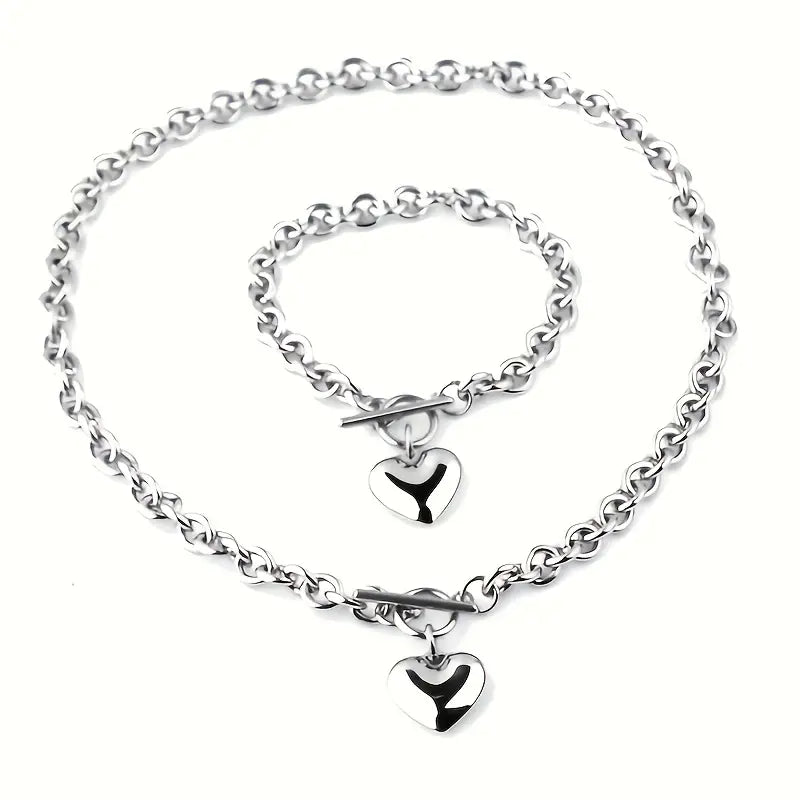 Heart Song Necklace and Bracelet Set