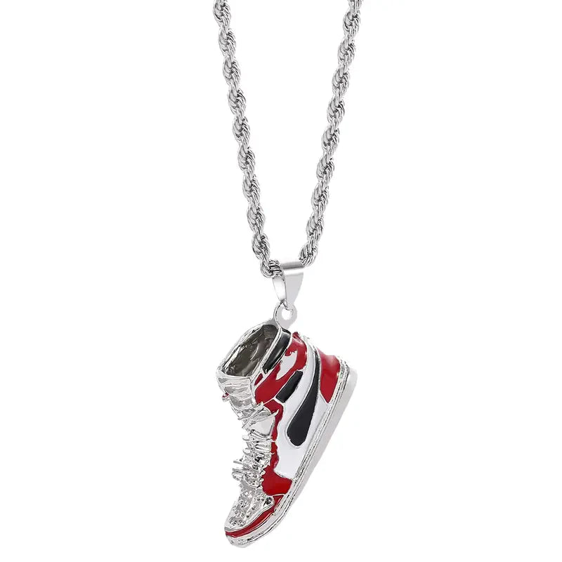 Tennis Shoe Necklace Red