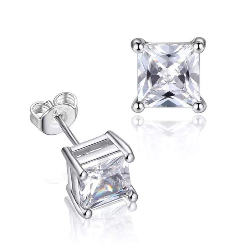 Eclat Elegance: Red Carpet Radiance Collection "Diamond Stud" (Silver)