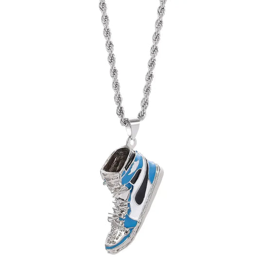 Tennis Shoe Necklace Blue